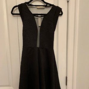 Black Deep V Neck Dress